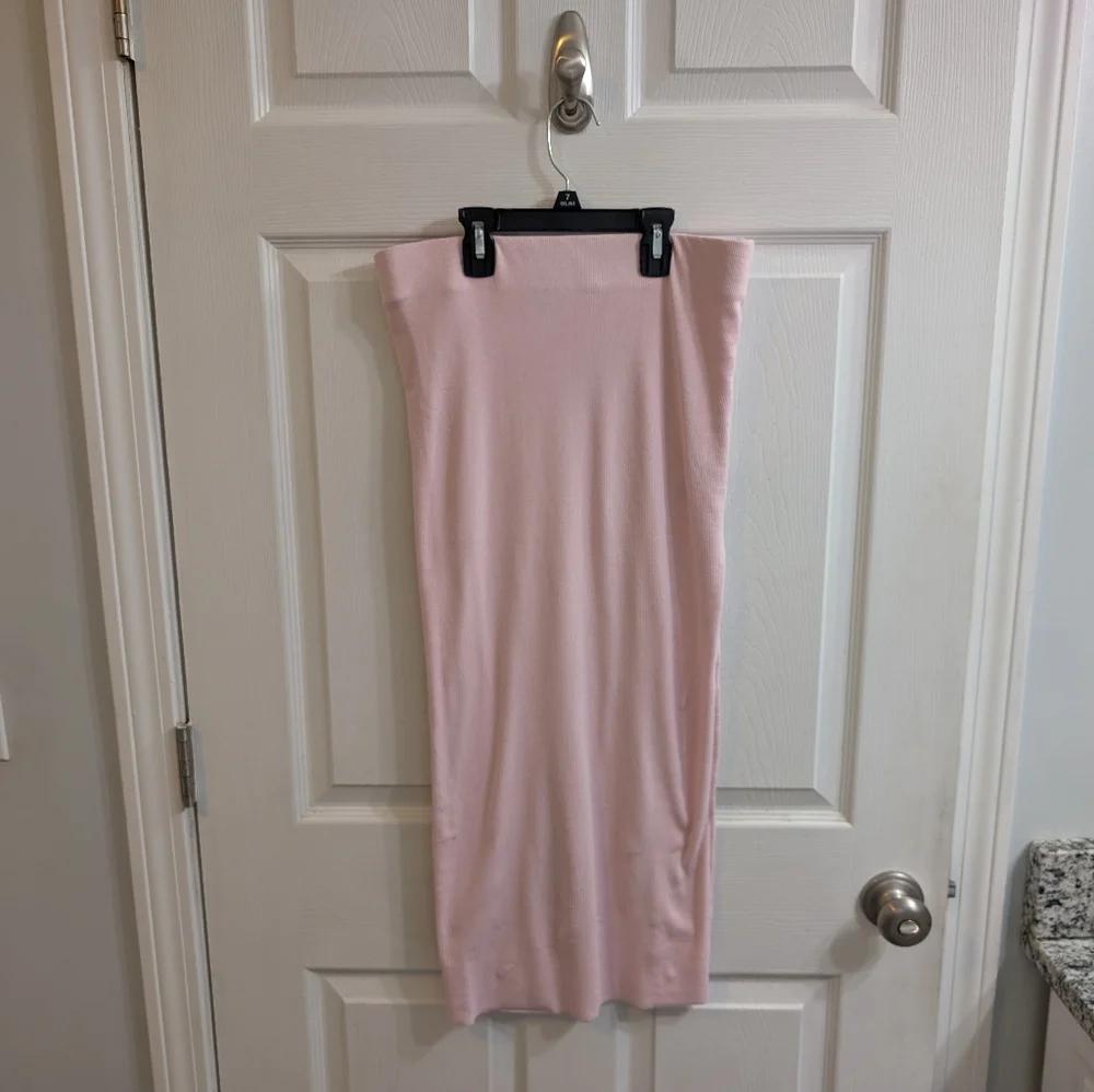 Cotton Citizen Soft Pink Ribbed Midi Slit Skirt -‎ Size L